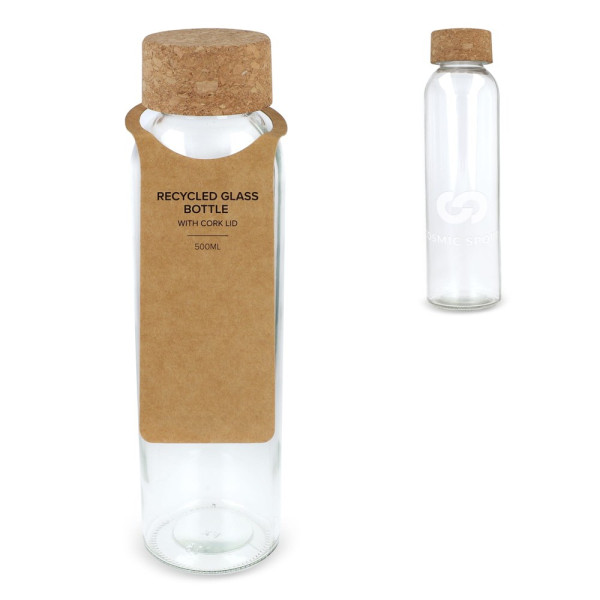 Recycling-Glasflasche mit Korkdeckel 500ml