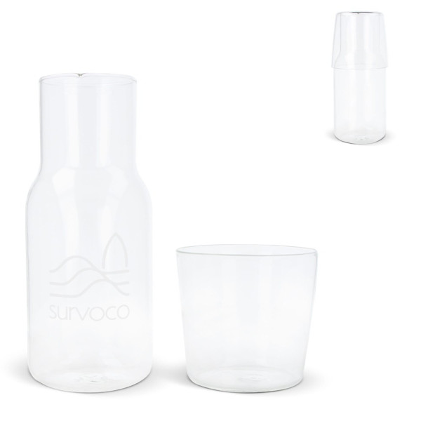 Karaffe 550ml und Trinkglas 250ml Set