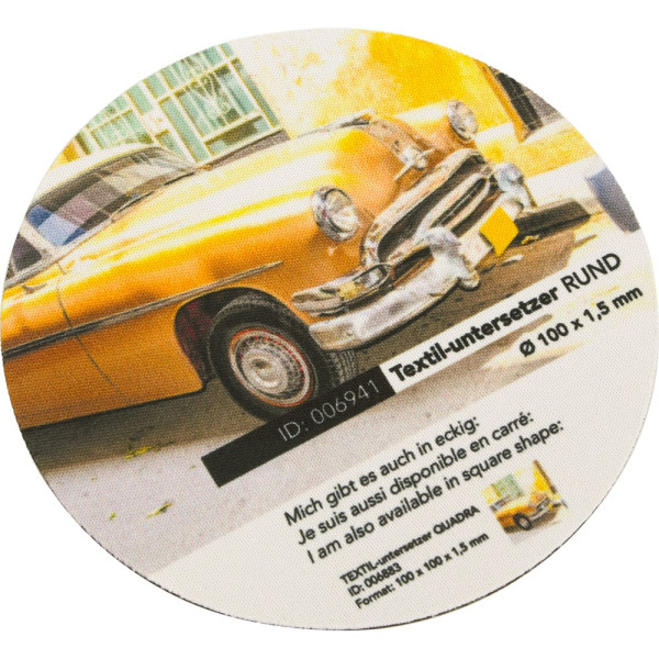 TEXTIL Untersetzer rund 100  x 1,5 mm
