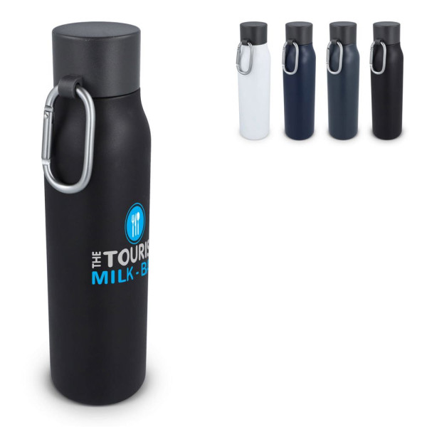 Karabiner mattierte Isolierflasche 600 ml