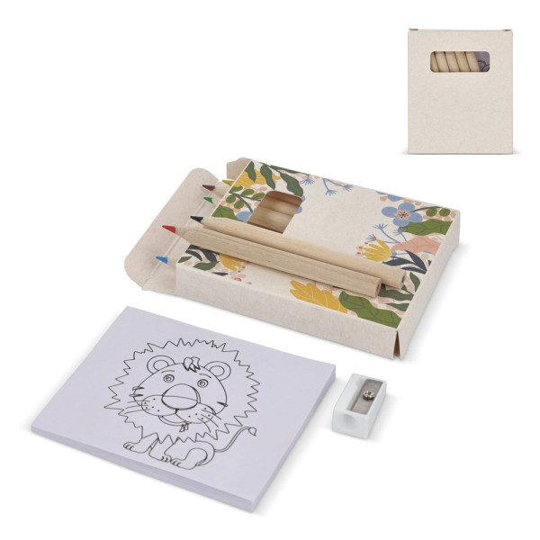 8-teiliges Malset in einer Schachtel aus recyceltem Milchkarton