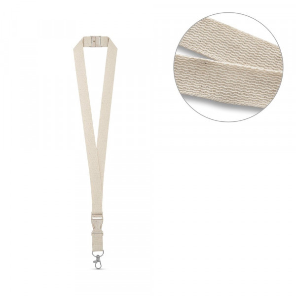 BALLINA. Lanyard aus 100% Baumwolle mit Metallkarabiner