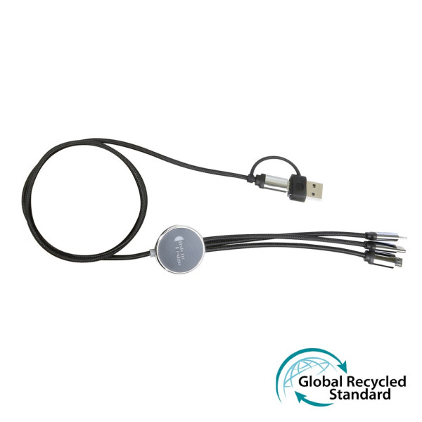 RPET LOGO-light Ladekabel 5 in 1  1,2 m