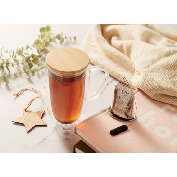 TEROL - Doppelwandiger Glasbecher 450ml