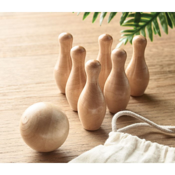 BOLITO - Mini-Bowling-Set Kiefernholz