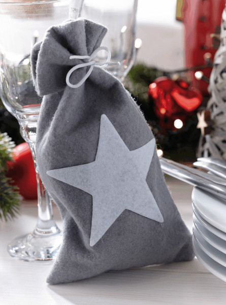 WHITE SHINE - Filz-Weihnachtsbeutel